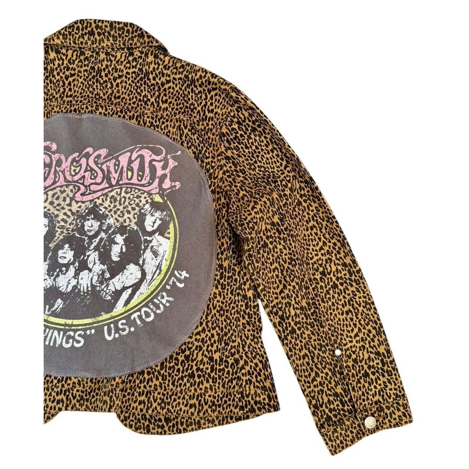 Other AEROSMITH Leopard Rhinestone Upcycled Retro Vintage Jacket Size XL / US 12-14 / IT 48-50 - 10 Thumbnail