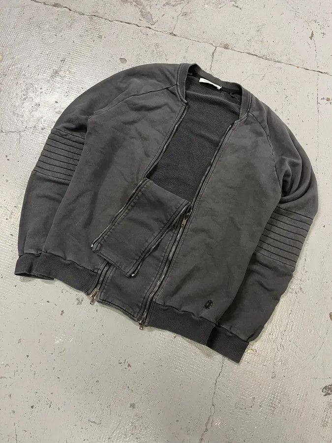 Pierre Balmain 2010s Pierre Balmain Double Zip Horpist Grey Biker Sweater Size US M / EU 48-50 / 2 - 8 Thumbnail