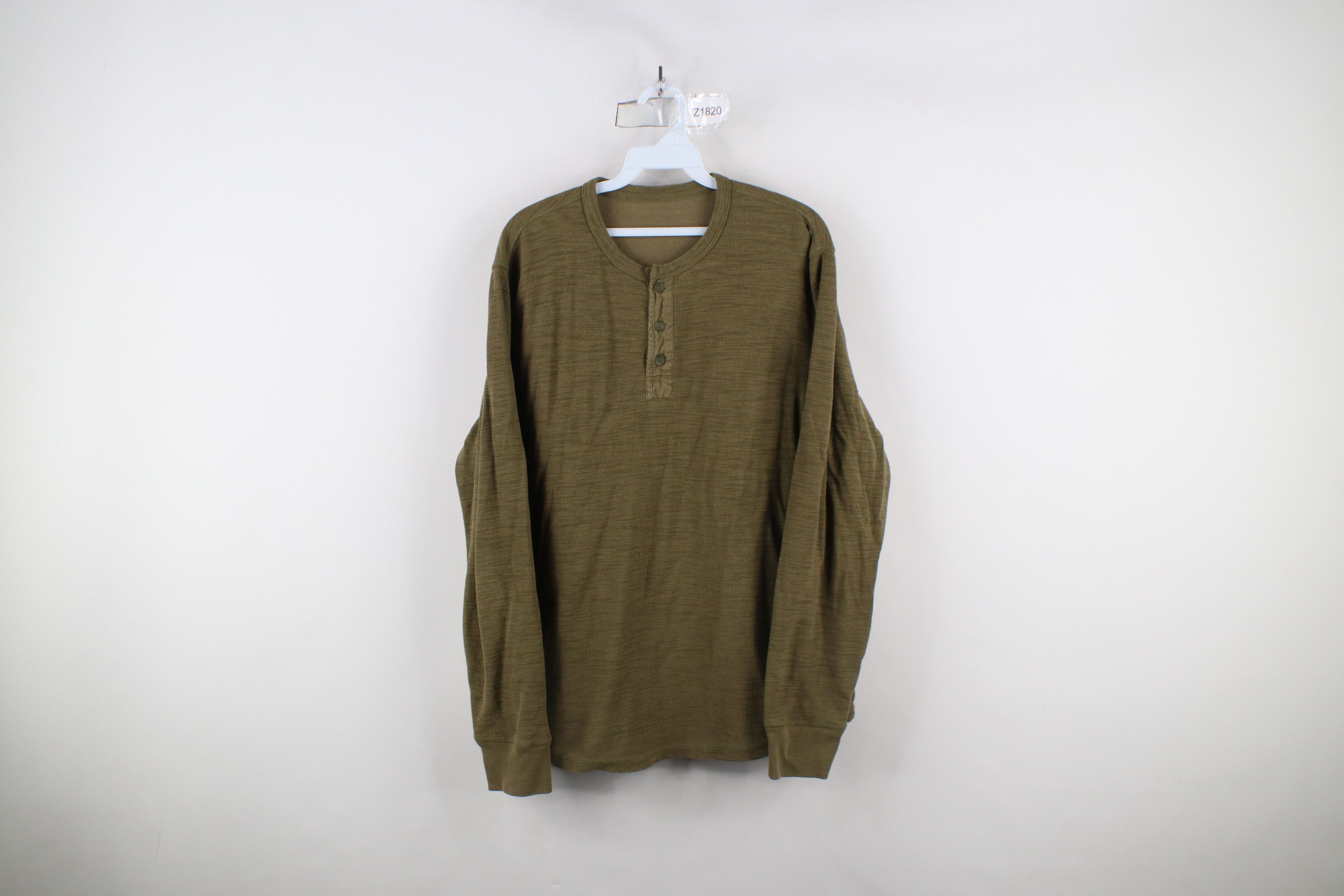 Vintage Vintage 90s Y2K Streetwear Ribbed Long Sleeve Henley T-Shirt Size US L / EU 52-54 / 3 - 1 Thumbnail