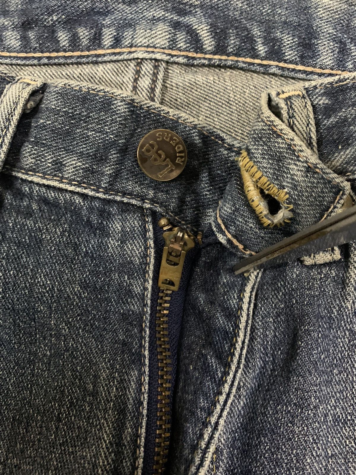 Lee Vintage Lee Riders Faded Wash Flare Distressed Grunge Jeans Size US 31 - 4 Thumbnail