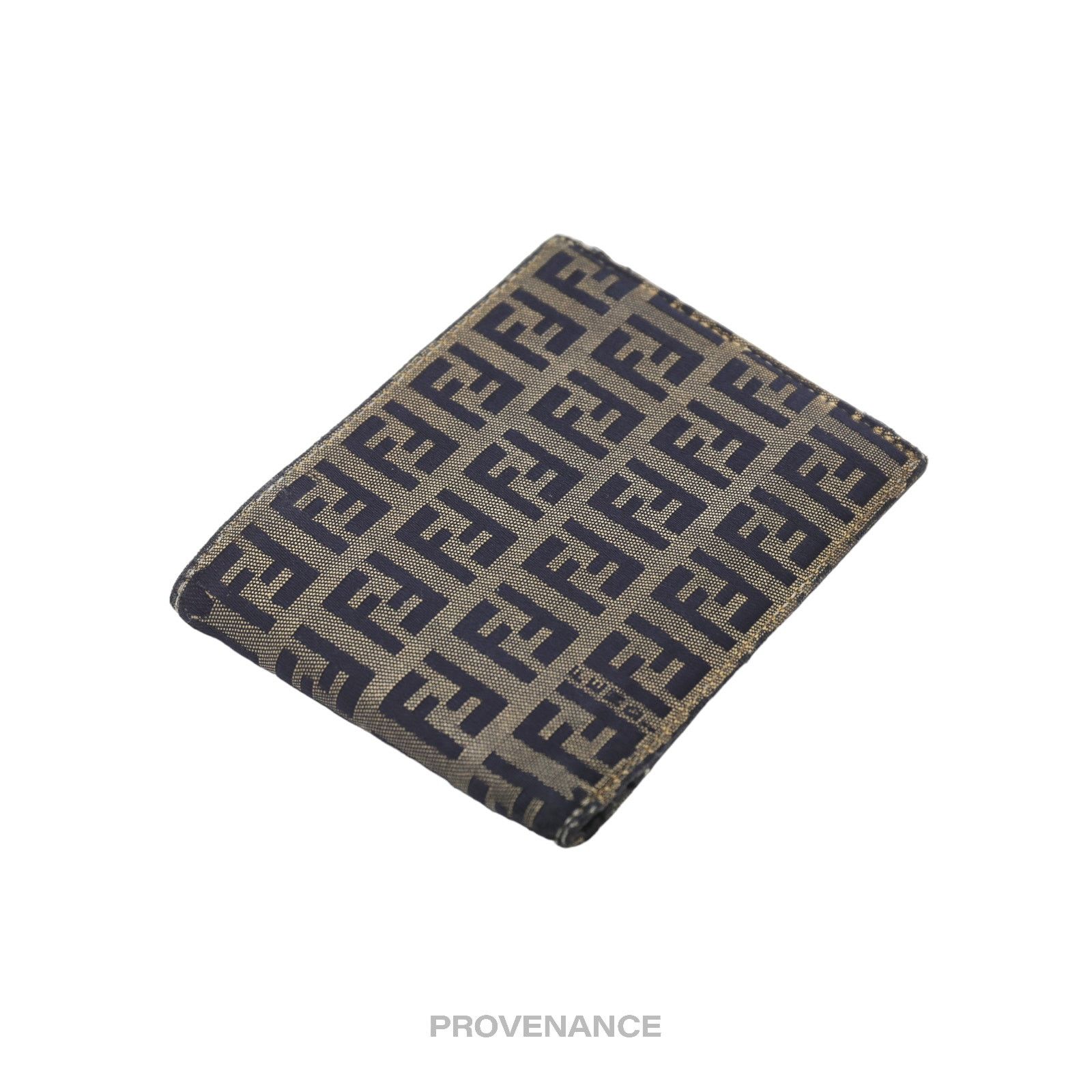 Fendi 🔴 Fendi Bifold Wallet - Micro FF Zucca Canvas Navy Size ONE SIZE - 4 Thumbnail