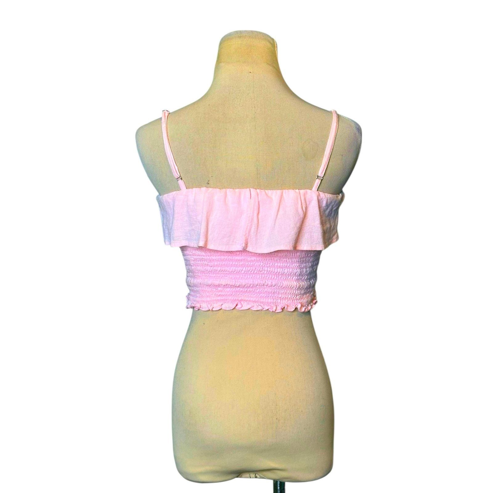 superdown SuperDown pink ruffle smocked crop tank top size Small Size S / US 4 / IT 40 - 8 Thumbnail
