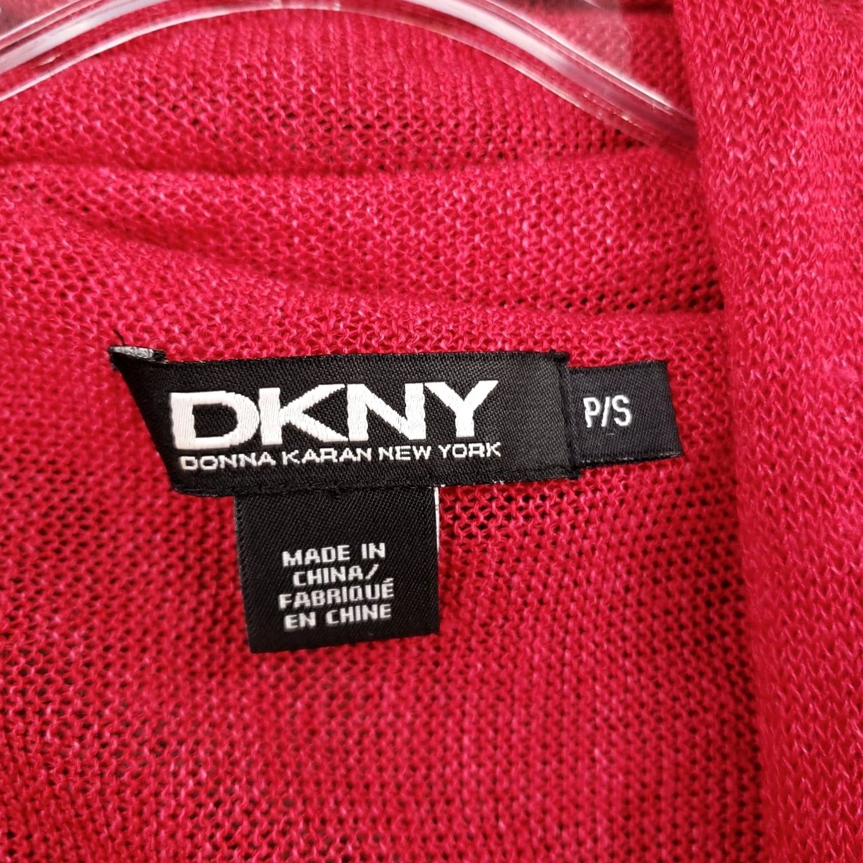 DKNY DKNY Sweater Womens S Red Cardigan Knit Open Front Size S / US 4 / IT 40 - 5 Thumbnail
