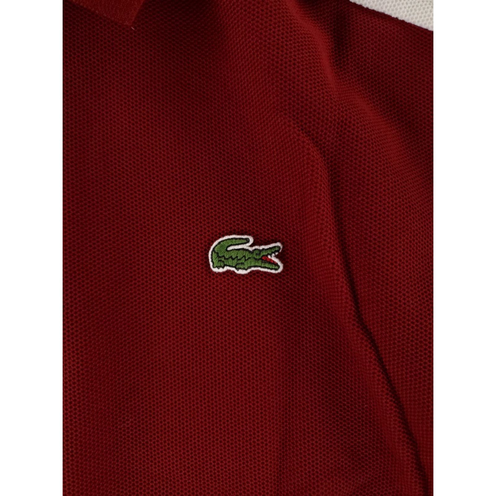 Lacoste Lacoste Polo Shirt Long Sleeve Red Maroon White Blue Mens XL Size US XL / EU 56 / 4 - 4 Thumbnail