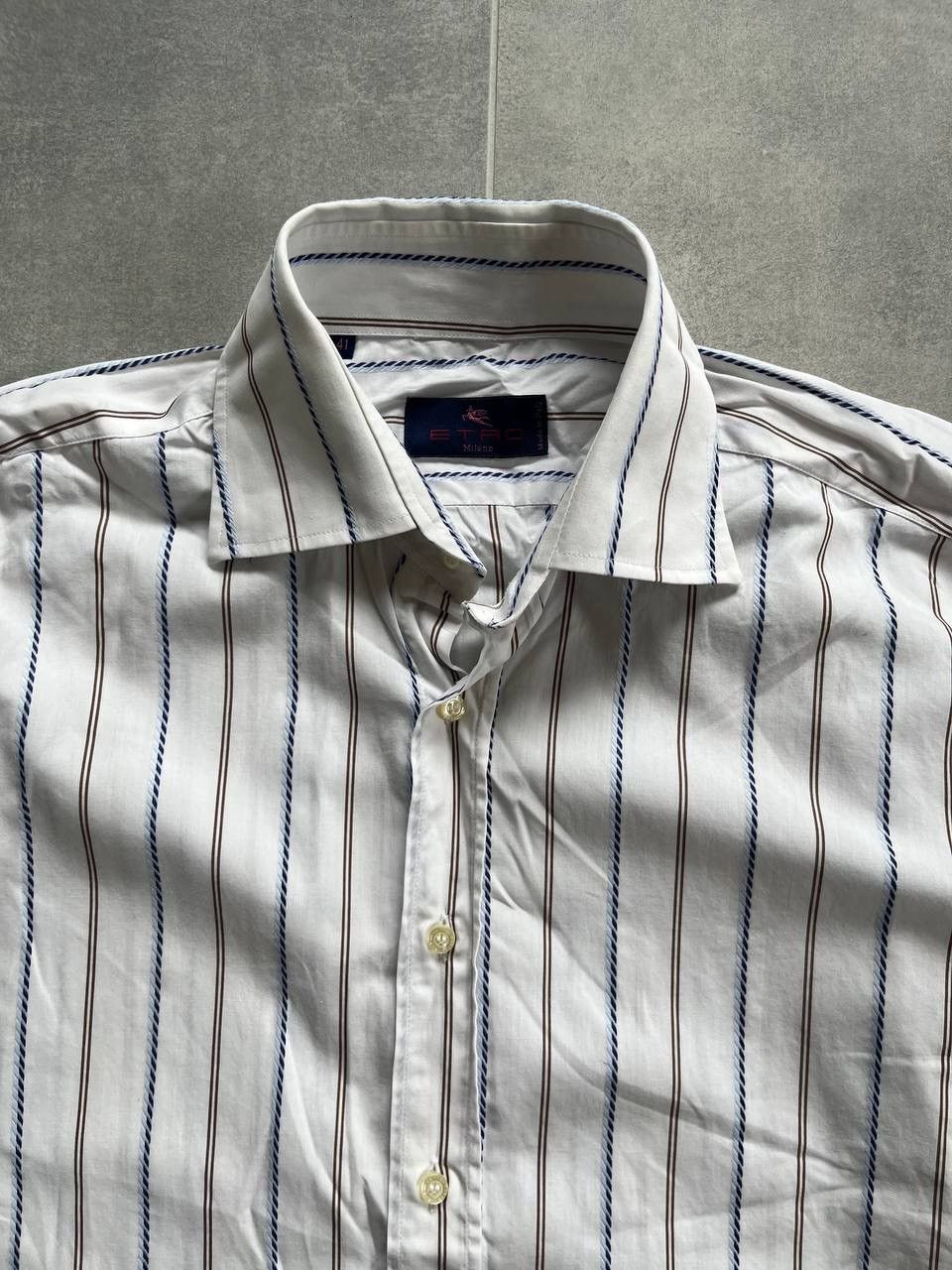 Etro Etro Striped White Button Up Shirt Size US L / EU 52-54 / 3 - 2 Thumbnail