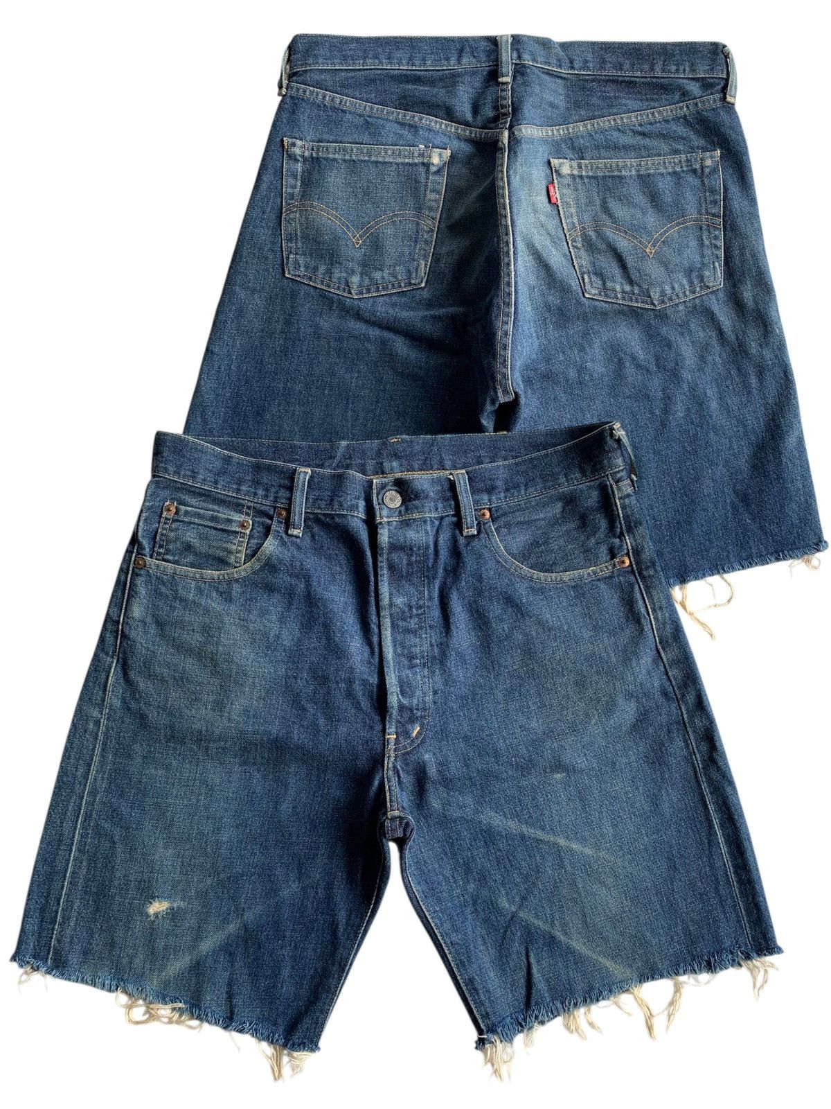 Levi's VINTAGE LEVIS BIG E SELVEDGE J22 BUTTON FLY SHORT DENIM Size US 34 / EU 50 - 1 Thumbnail
