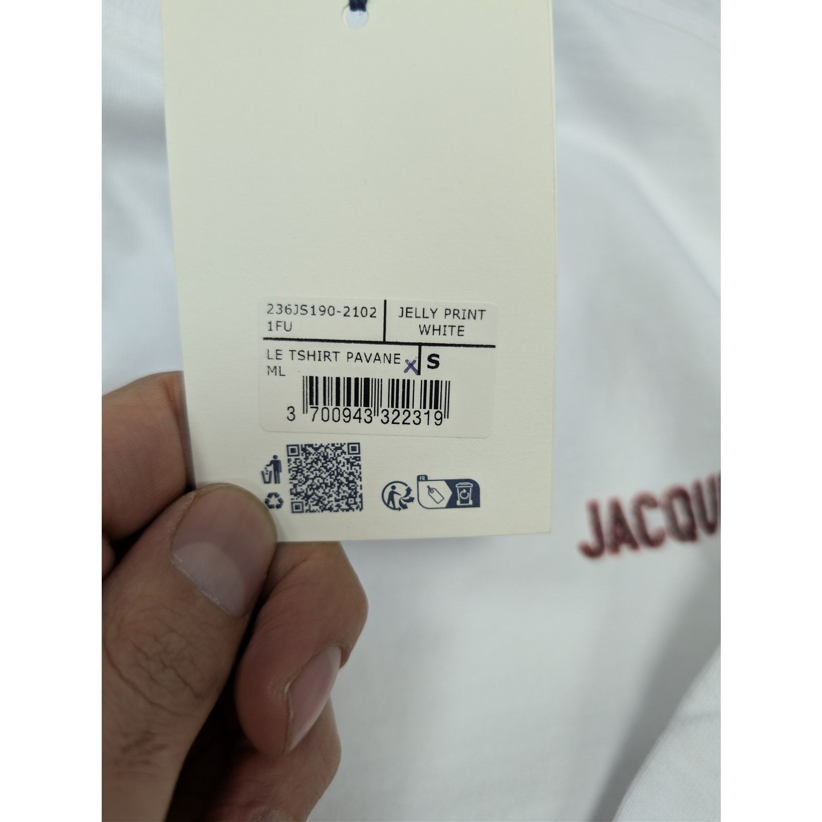 Jacquemus o1rshd1 LE T-Shirt Pavane ML / Jelly Print Shirt in White Size US XS / EU 42 / 0 - 20 Thumbnail