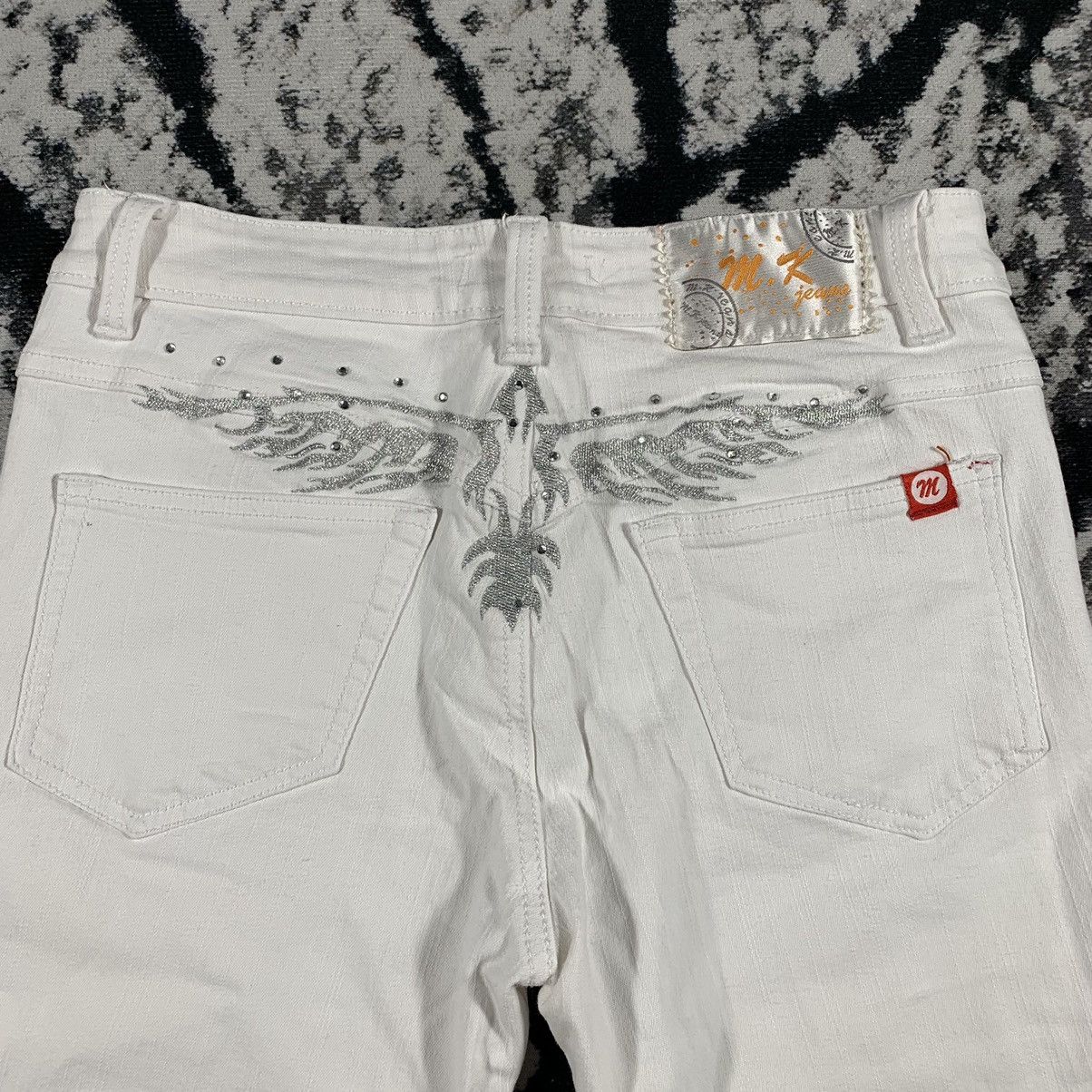 Japanese Brand × Vintage 🦅Vintage Crazy Embroidery Bird Pants Flared Jeans Drip Y2K Size US 30 / EU 46 - 3 Thumbnail