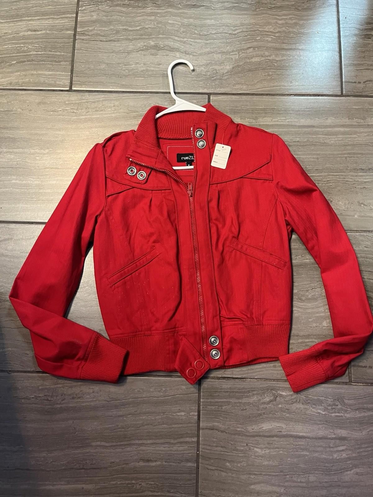 rue21 Rue 21 Women’s Red Cropped Size Medium Jacket Size M / US 6-8 / IT 42-44 - 1 Thumbnail