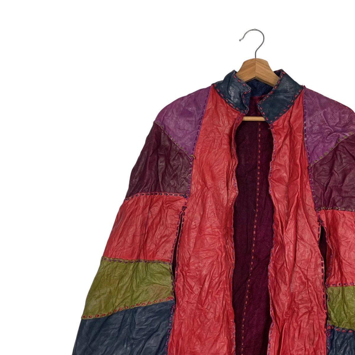 Handmade Handmade Patchwork Leather Cape #2165-C95 Size US XXL / EU 58 / 5 - 6 Thumbnail