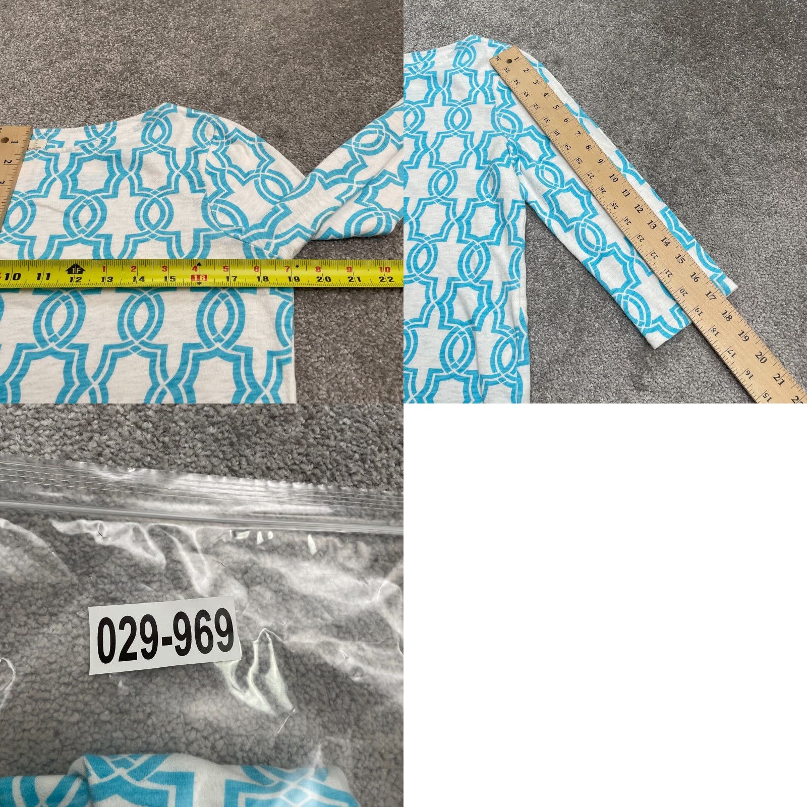 Vintage Chico's Blouse Womens Small Blue White Geometric Boat Neck 3/4 Sleeve Casual Shirt Women"} Size S / US 4 / IT 40 - 8 Thumbnail