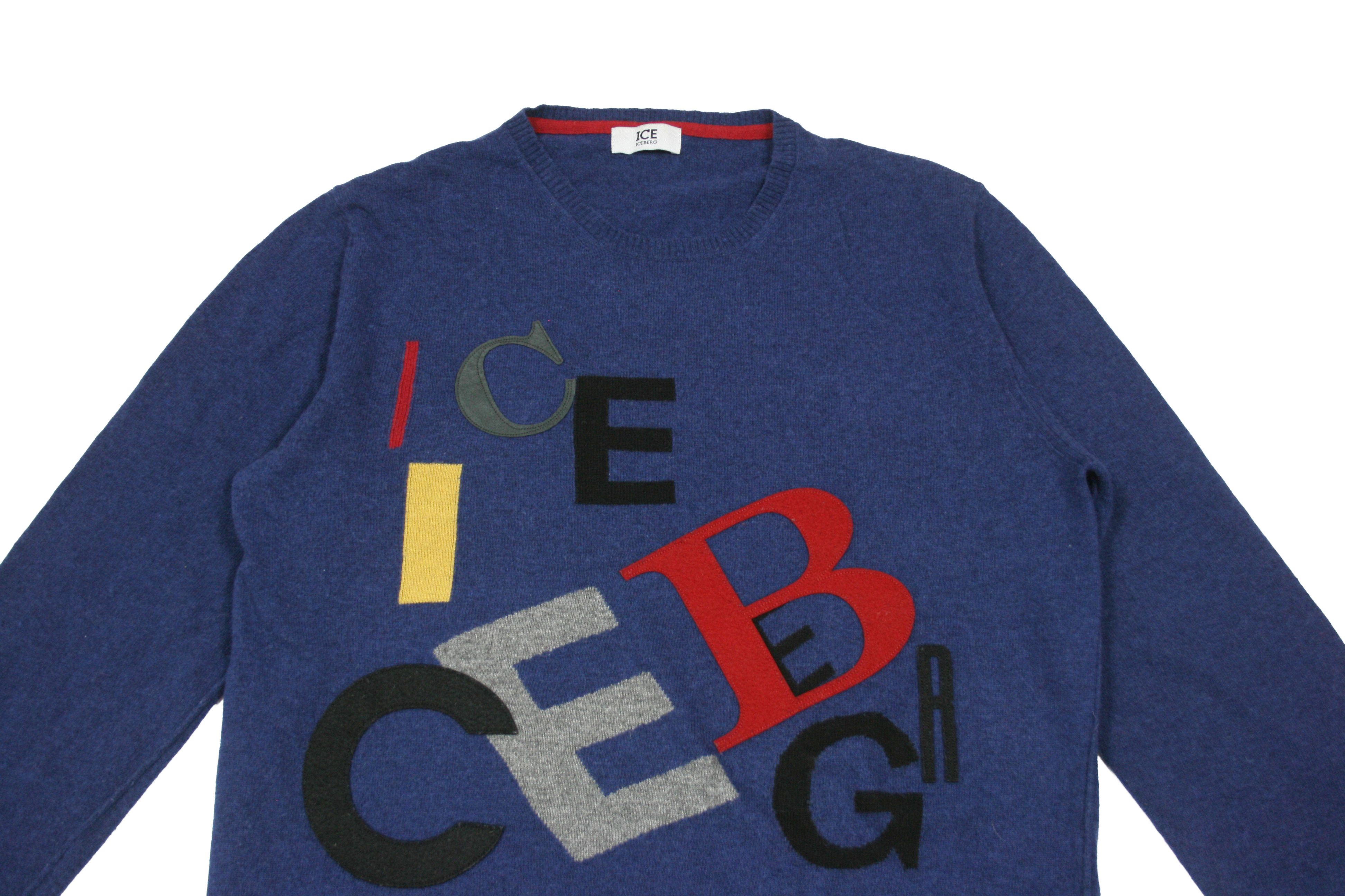 00S Big Logo Wool Knit Sweater Vintage