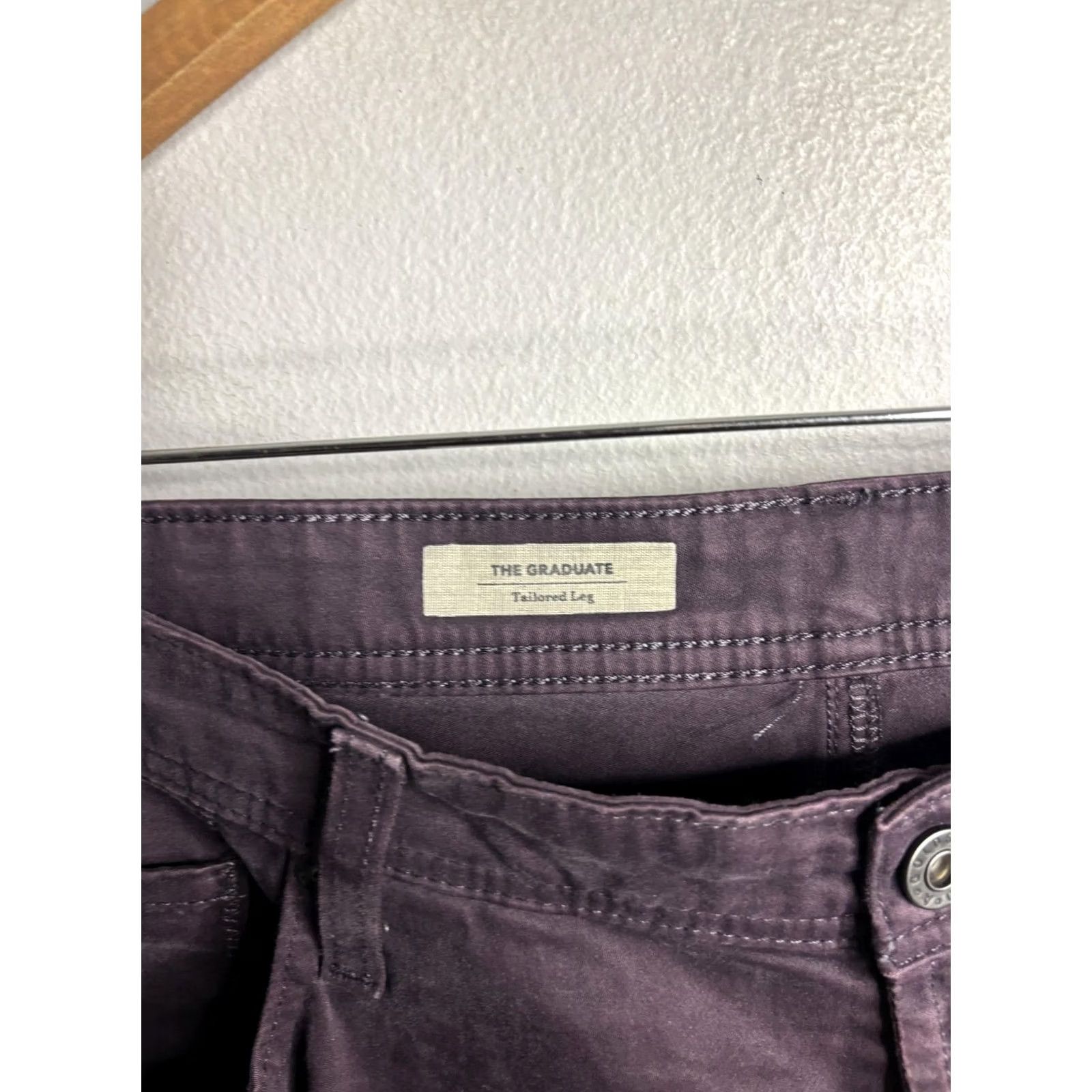 Denime AG Adriano Goldschmied The Graduate Tailored Leg Jeans Mens 40 Purple Dark Denim 5-Pocket Straight Zip Fly Belt Loops Vintage No Size US 40 / EU 56 - 4 Thumbnail