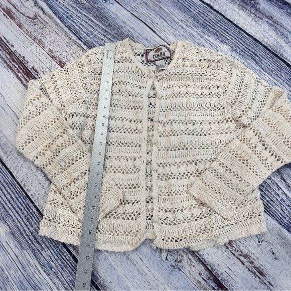 Other Vintage Tiara International Crochet Knit Cardigan Size L / US 10 / IT 46 - 6 Thumbnail