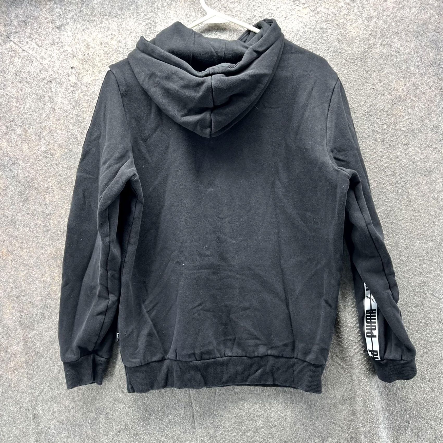Puma PUMA Hoodie Mens Small Black Logo Tape Sleeve Pullover Athletic Sweatshirt Size US S / EU 44-46 / 1 - 2 Thumbnail