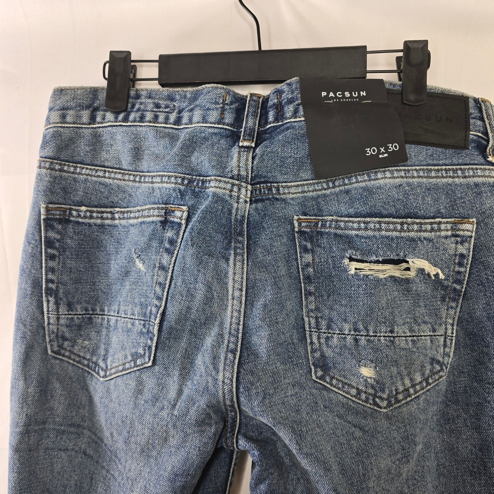 Pacsun Men's Pacsun Slim Fit Distressed Jeans Size 30 x 30 NWT Size US 30 / EU 46 - 6 Thumbnail