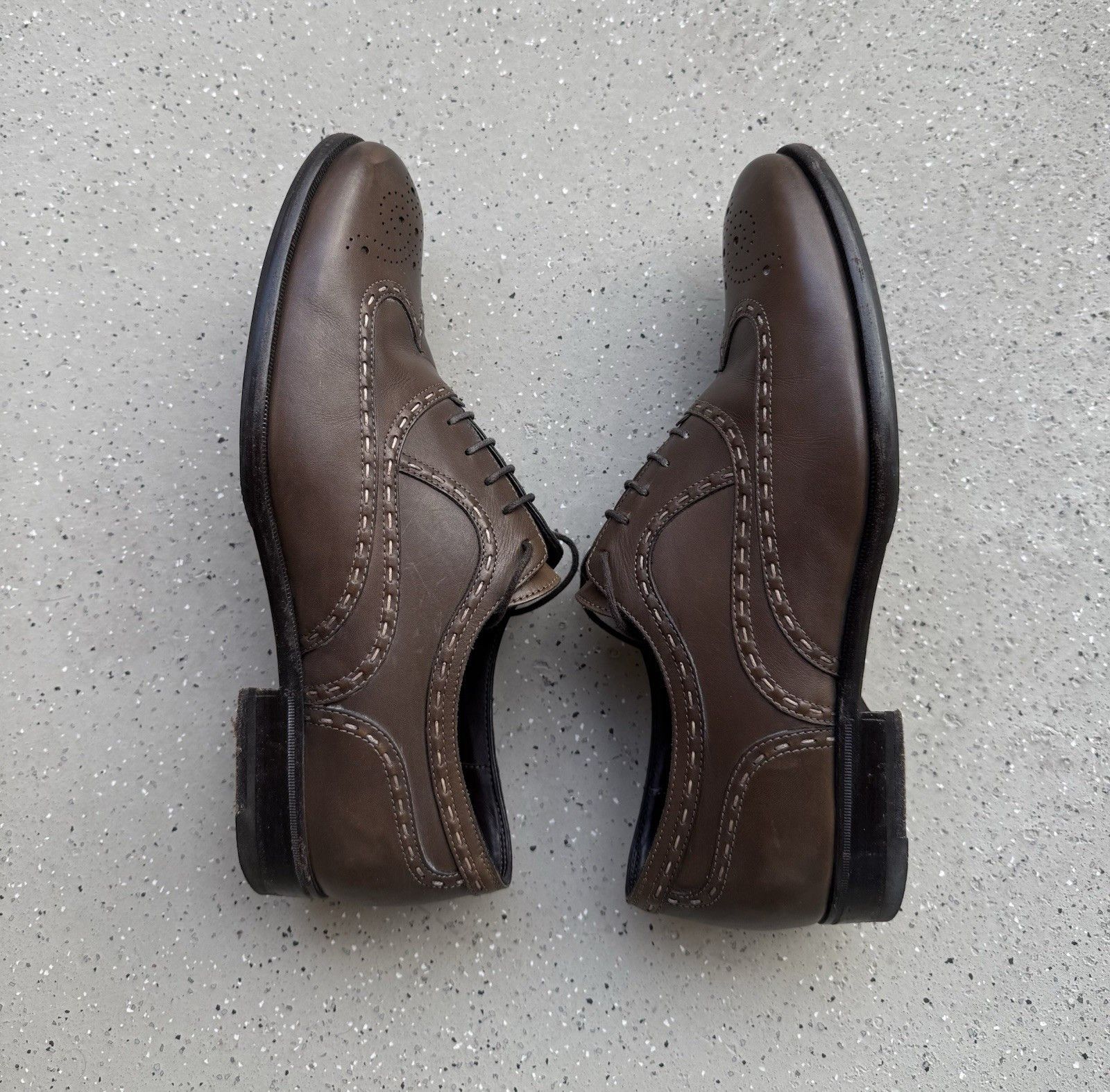 Bottega Veneta Bottega Veneta Men’s Lace Up Derby Leather Brogue Shoes Size US 8 / EU 41 - 12 Thumbnail