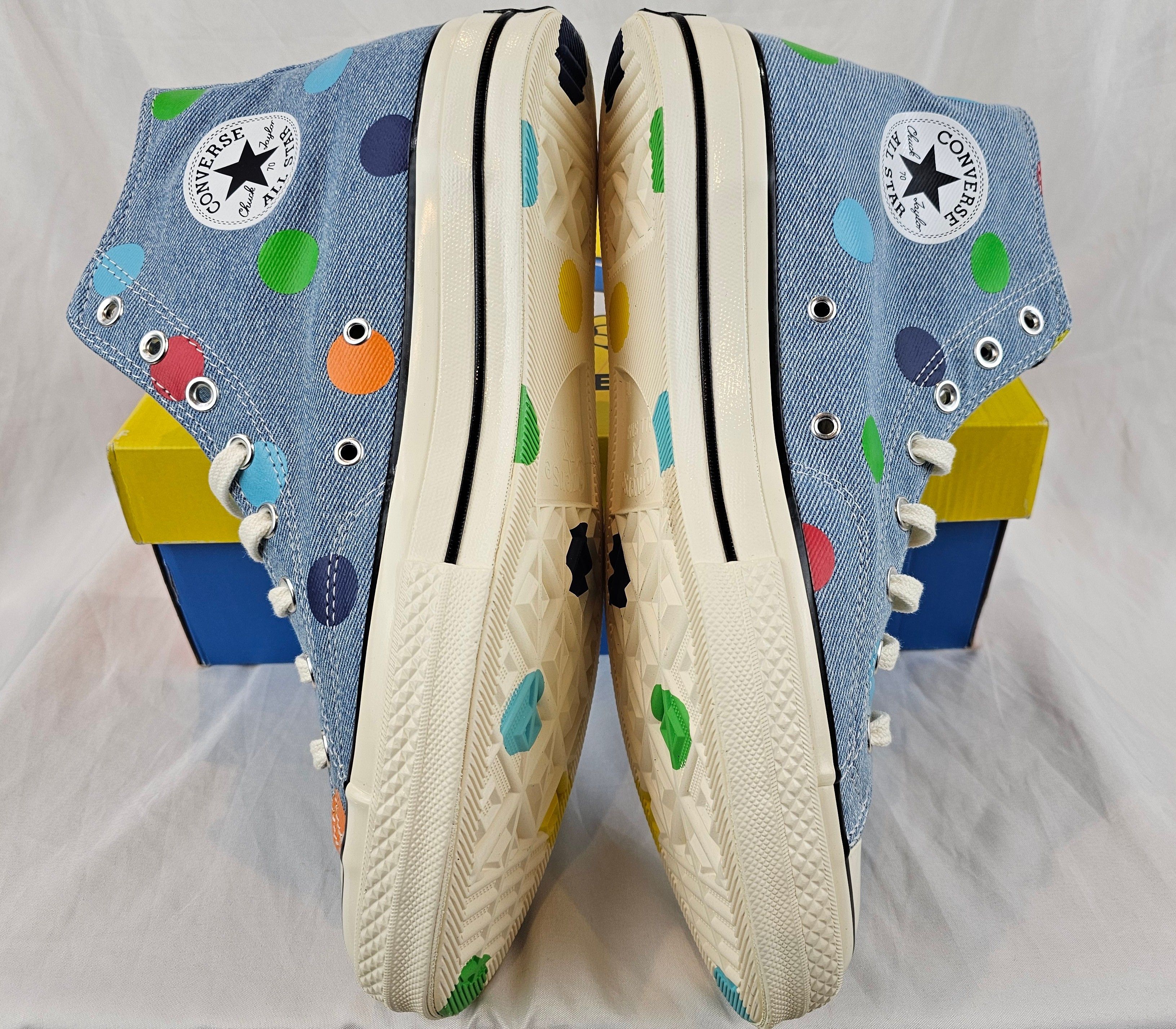 Converse Chuck Taylor All-Star 70 Hi Golf Wang Denim Polka Dots Size US 11.5 / EU 44-45 - 5 Thumbnail