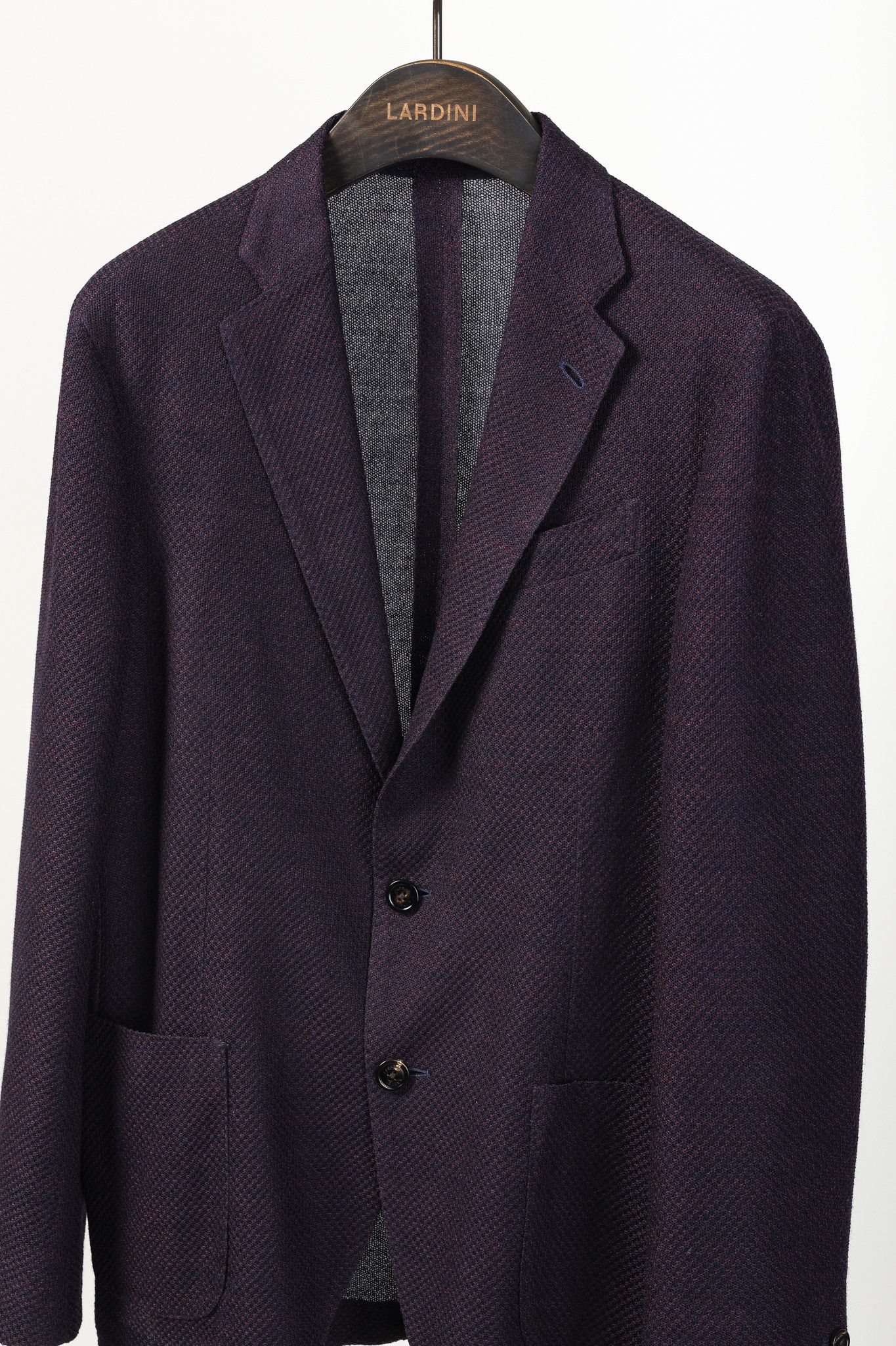 Lardini Lardini Liknit Unstructured Black & Maroon Knit Blazer Size 38R - 3 Thumbnail