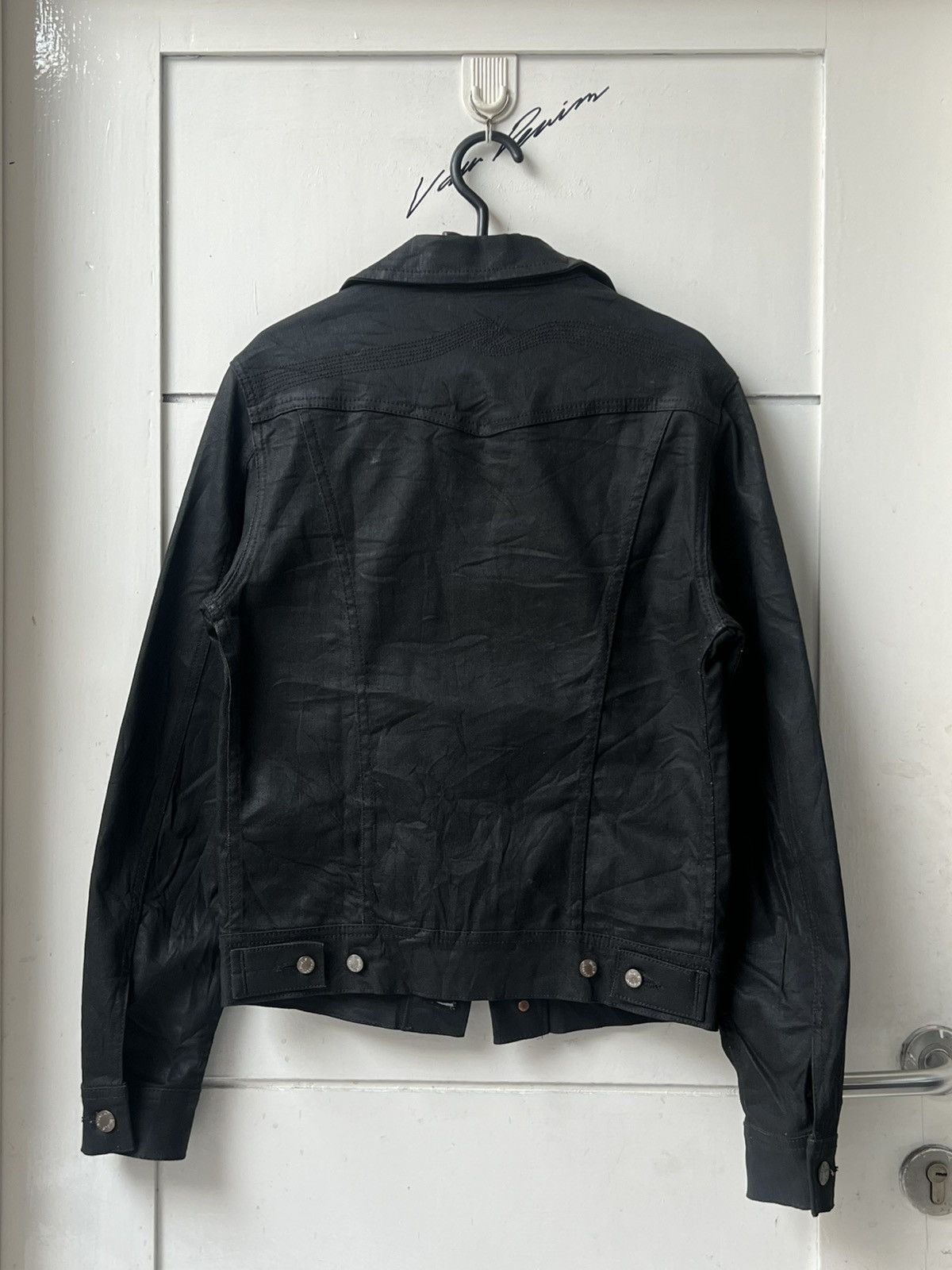 Nudie Jeans Nudie Jeans Conny Dry Black Coated Trucker Jeans Jacket Size US XS / EU 42 / 0 - 6 Thumbnail