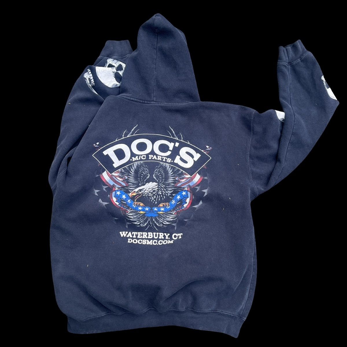 Other Vintage Skull Hoodie Size XL 90's Y2K Distress Hot Leathers Size US XL / EU 56 / 4 - 6 Thumbnail