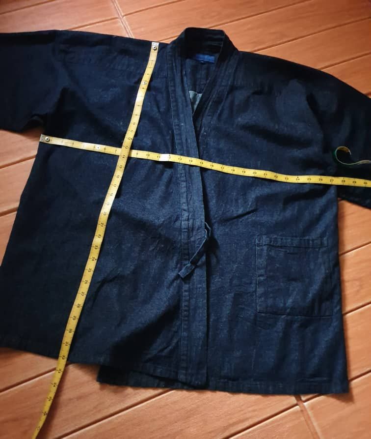 PPFM Blue indigo Samurai style denim kimono Size US XL / EU 56 / 4 - 9 Thumbnail