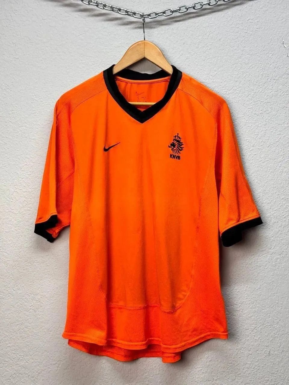 Nike × Vintage VERY RARE NIKE NETHERLANDS KNVB SOCCER JERSEY Y2K DRILL 90s Size US L / EU 52-54 / 3 - 1 Thumbnail