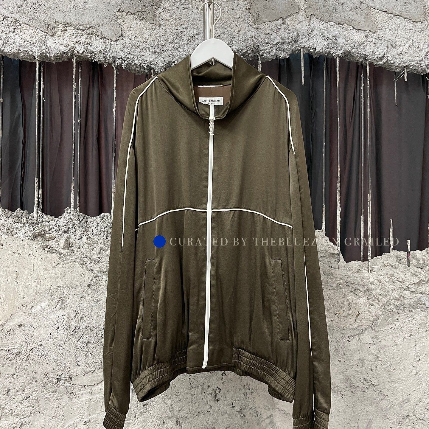 Saint Laurent Paris Luxurious Green Silk Zip Jacket Size US L / EU 52-54 / 3 - 1 Thumbnail