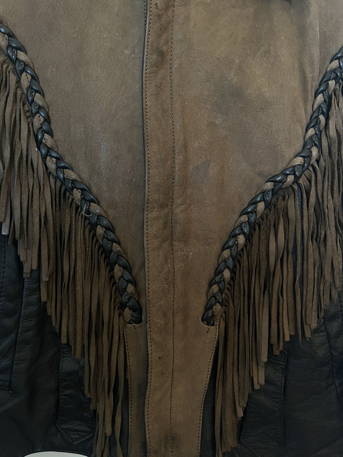 Vintage Black/Brown Western Leather Jacket Size US L / EU 52-54 / 3 - 2 Thumbnail