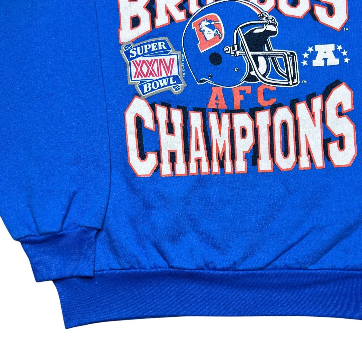 NFL × Vintage 1989 NFL Denver Broncos AFC Champions Pullover Sweatshirt Size US M / EU 48-50 / 2 - 15 Thumbnail