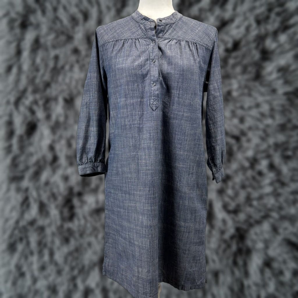 Patagonia Patagonia Organic Cotton Shift Dress 4 Blue Pockets Short No Belt Snap Front Bag? Size 27" / US 4 / IT 40 - 1 Thumbnail