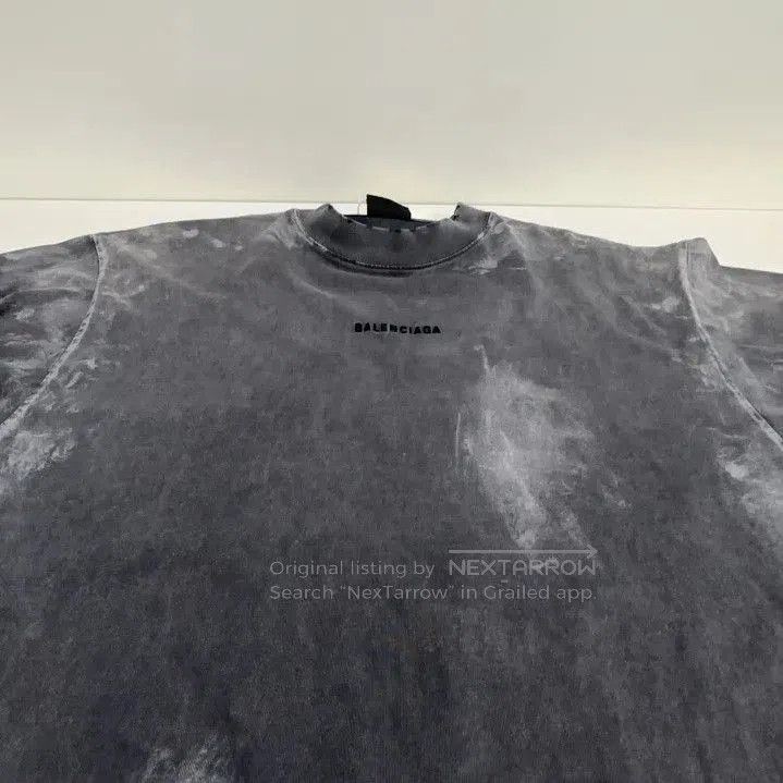 Balenciaga Balenciaga Gray Logo Embroidered Short Sleeve T-Shirt. Size US S / EU 44-46 / 1 - 6 Thumbnail