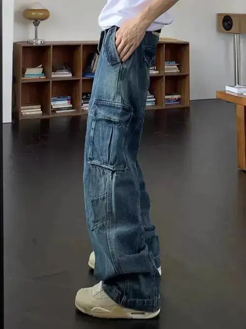 VIBE Vintage washed pocket cargo jeans Size US 32 / EU 48 - 3 Thumbnail