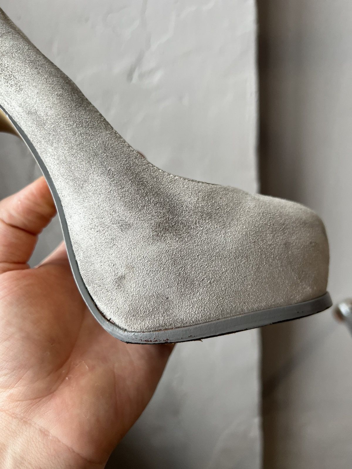 Yves Saint Laurent YSL YVES SAINT LAURENT ITALY ICON GRAY TRIBTOO HEELS SIZE 37 Size US 7 / IT 37 - 9 Thumbnail