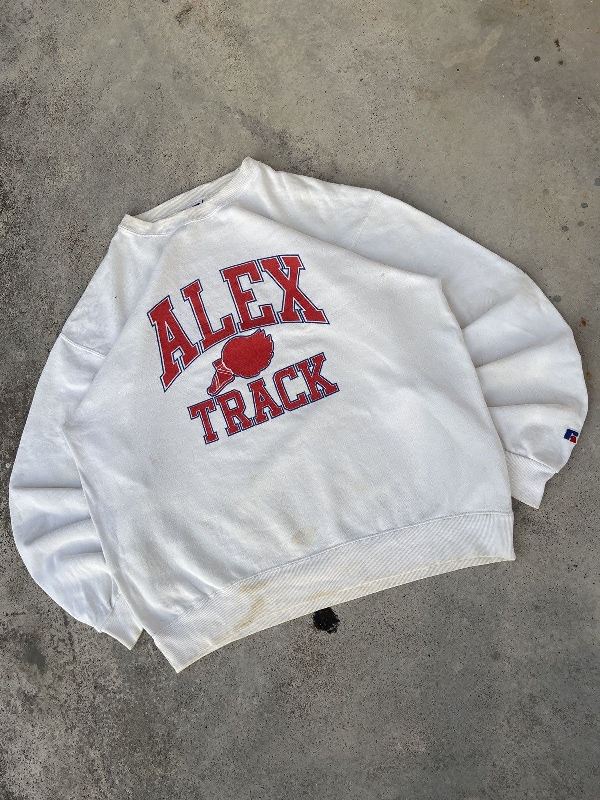Russell Athletic × Vintage Vintage 90s Russell Alex Track Sweatshirt Size US XL / EU 56 / 4 - 2 Thumbnail