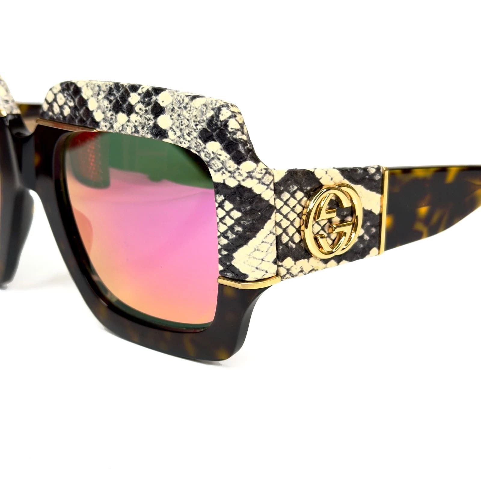 Gucci GUCCI 0484 Brown Pink Mirror Ayers 006 Sunglasses GG0484S Size ONE SIZE - 5 Thumbnail
