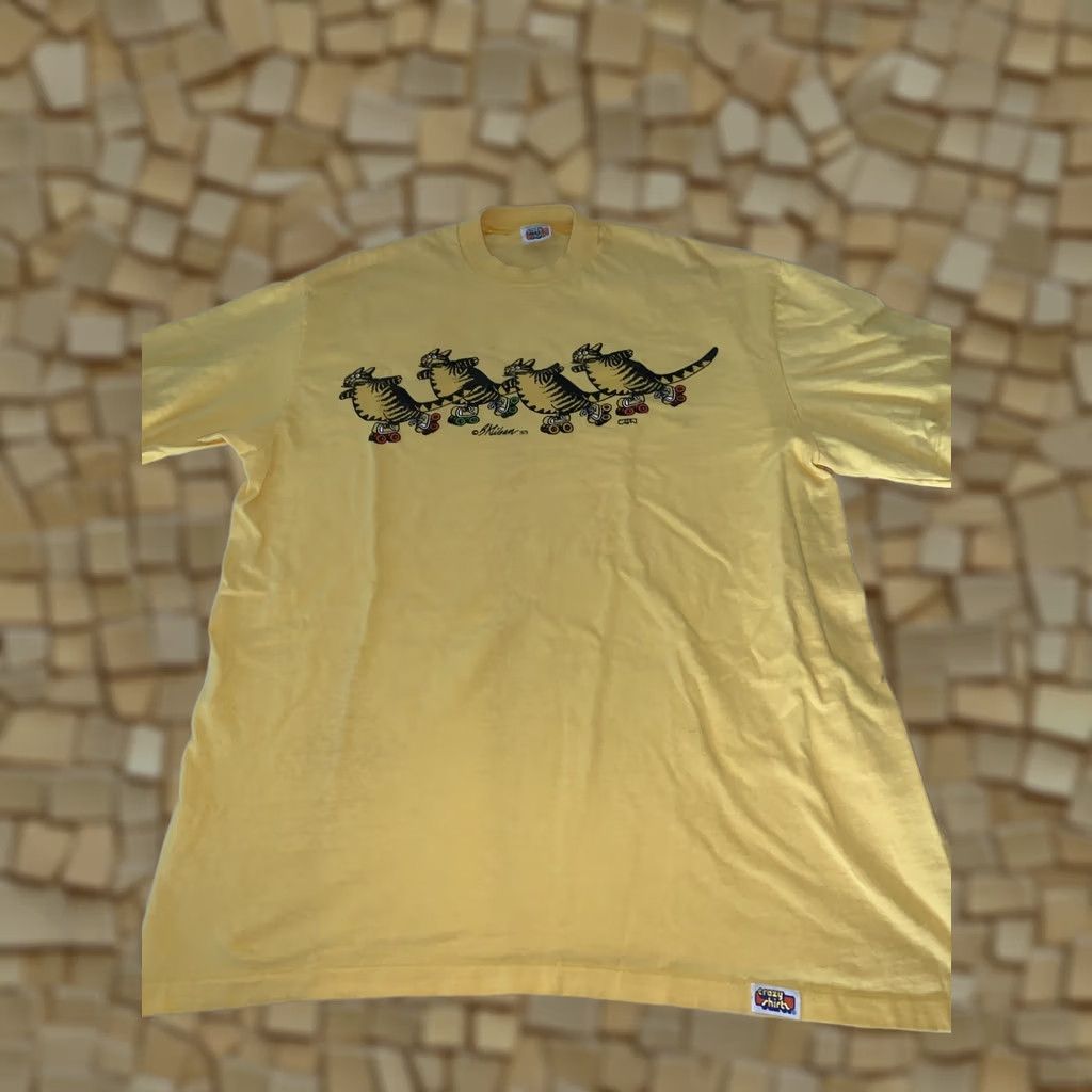 Vintage B Kliban Cat Vintage 70s Shirt - Crazy Shirts XL Yellow Size US XL / EU 56 / 4 - 1 Thumbnail