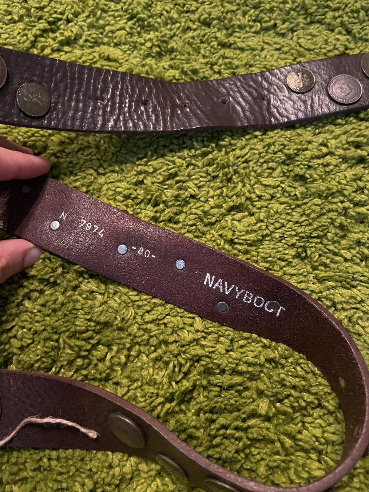 Cowboy Equipment × Genuine Leather × Vintage Western Cowboy style coin buckle money belt Size 30 - 4 Thumbnail