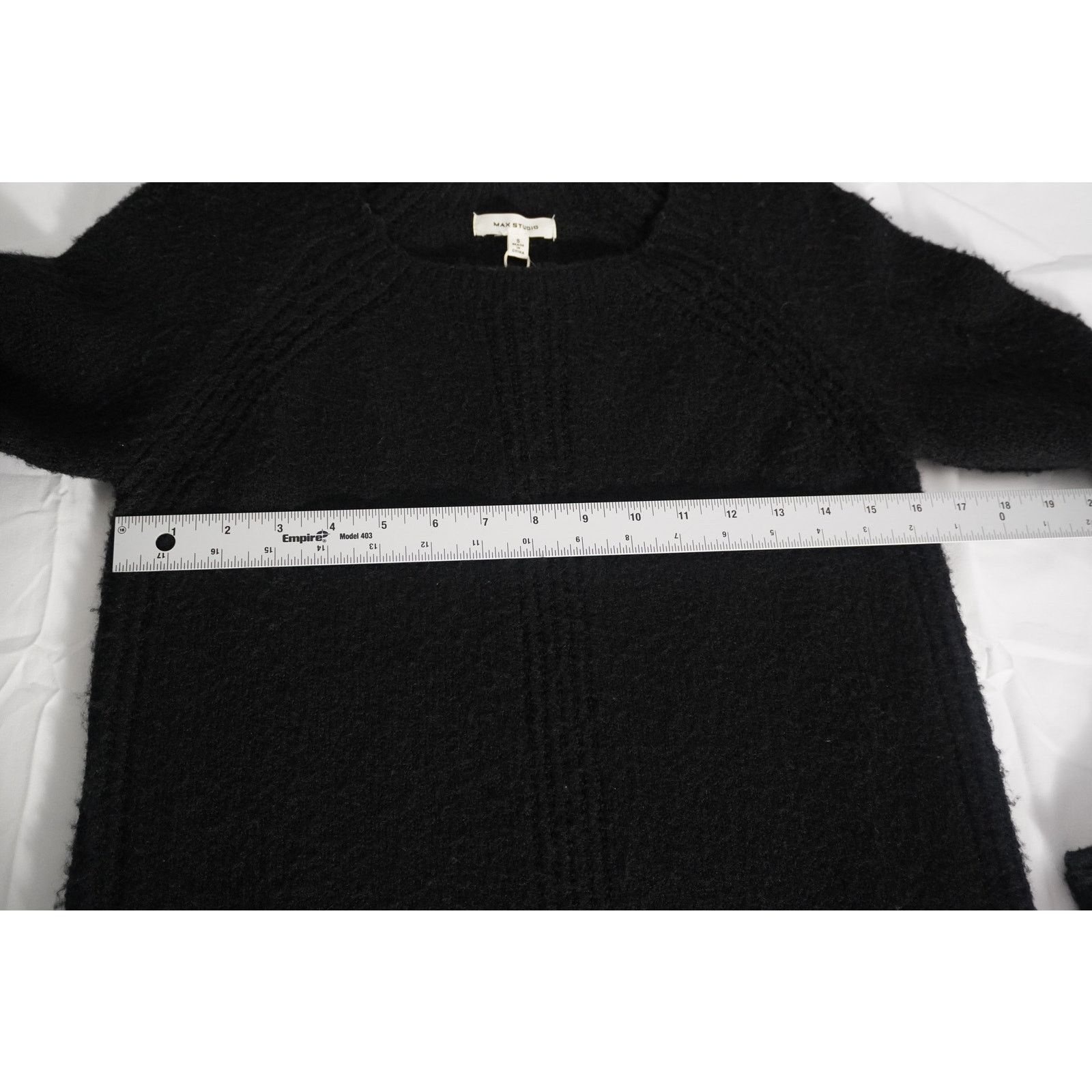 MAX&Co. Max Studio Black Knit Sweater Dress Long Sleeve Crew Neck Size S / US 4 / IT 40 - 5 Thumbnail