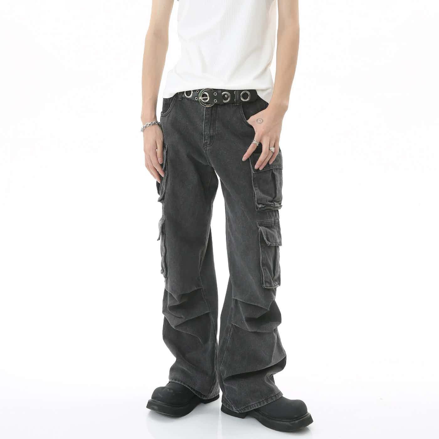 y2k grunge cargo pleated jeans