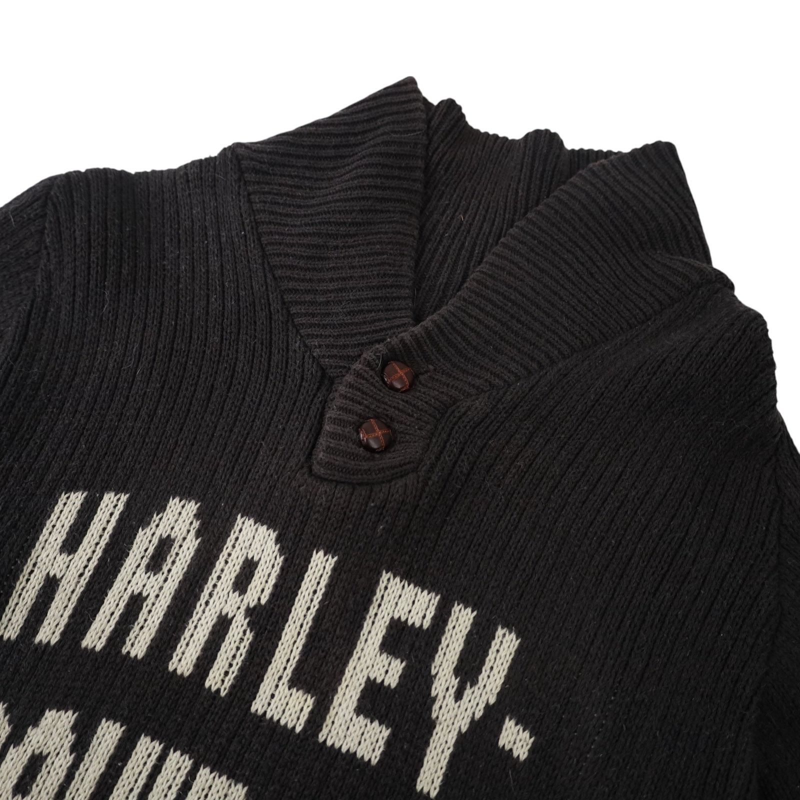 Harley Davidson × Vintage Vintage Harley Davidson Knit Spellout Cowl Sweater Size M / US 6-8 / IT 42-44 - 5 Thumbnail