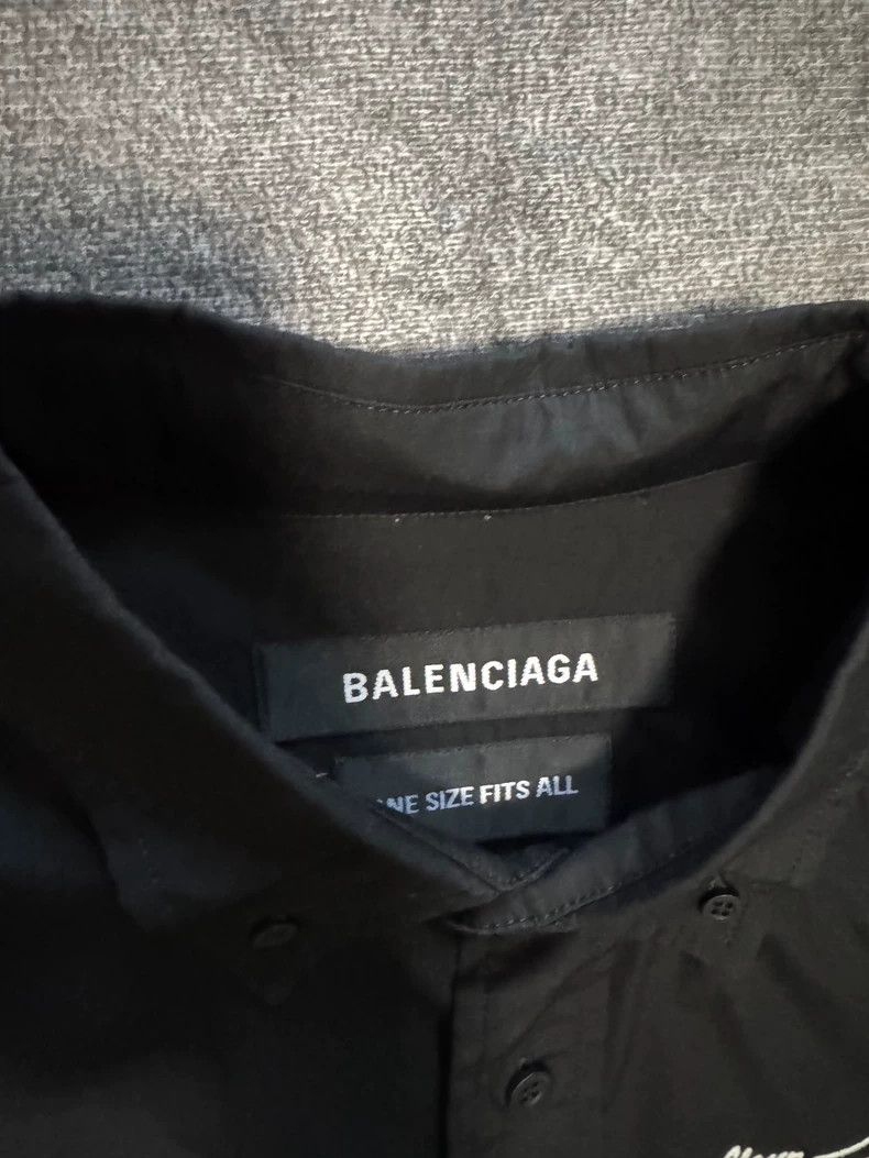 Balenciaga Balenciaga Black logo short sleeve shirt Size US XS / EU 42 / 0 - 3 Thumbnail