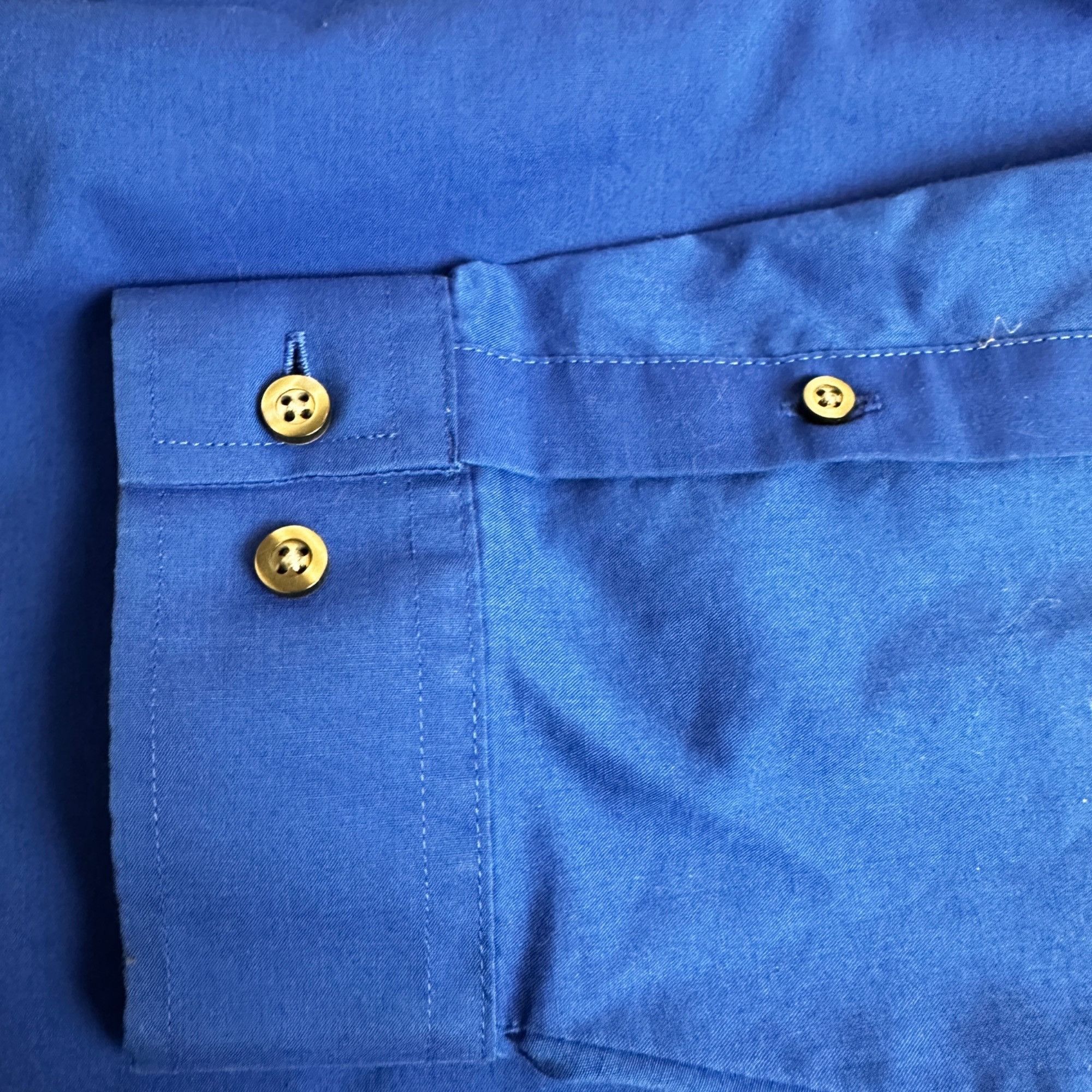 J Ferrar J. Ferrar Mens Slim Fit Stretch Blue Long Sleeve Button-Up S Size US XXL / EU 58 / 5 - 6 Thumbnail