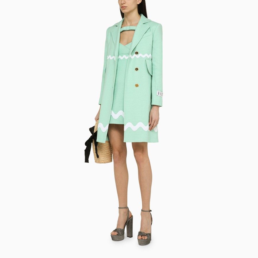 Patou o1d2blof0924 Single-breasted Coat in Mint Green Size XS / US 0-2 / IT 36-38 - 2 Thumbnail