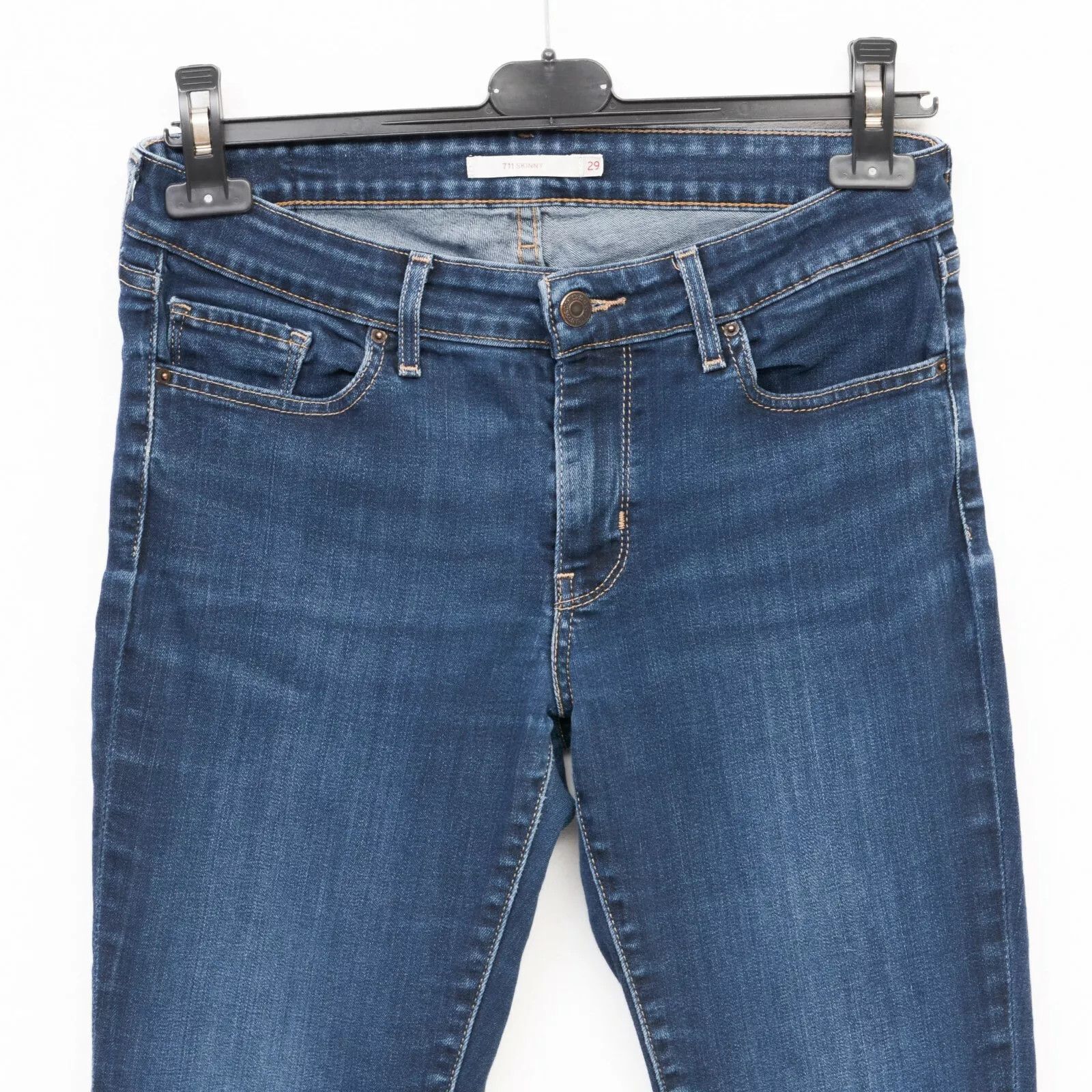 Levi's STRAUSS 711 Skinny Women W29 L32 Mid Rise Jeans Trousers Size 29" - 6 Thumbnail