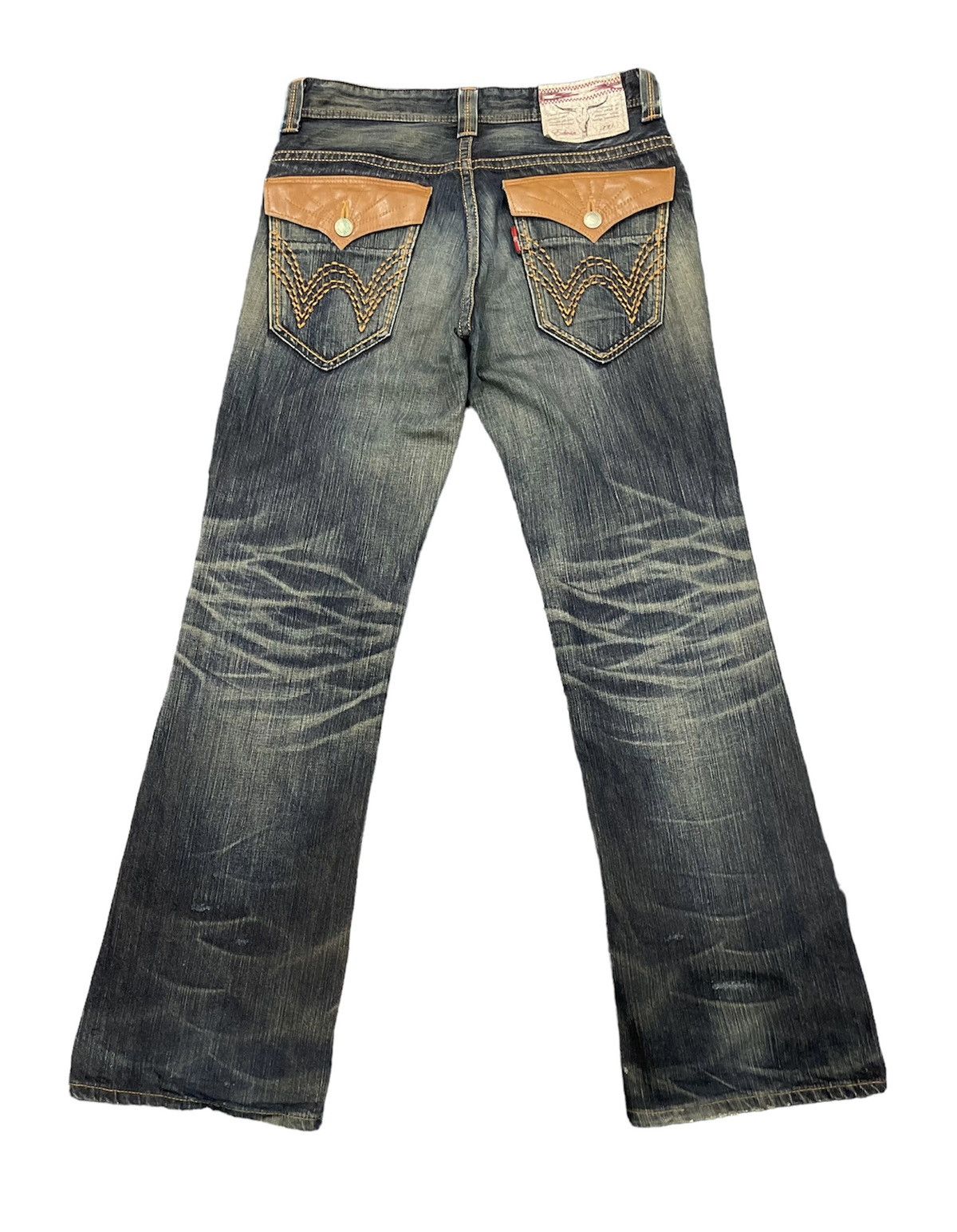 image of Vintage Edwin Xv Distressed Denim Pants in Blue, Men's (Size 32)
