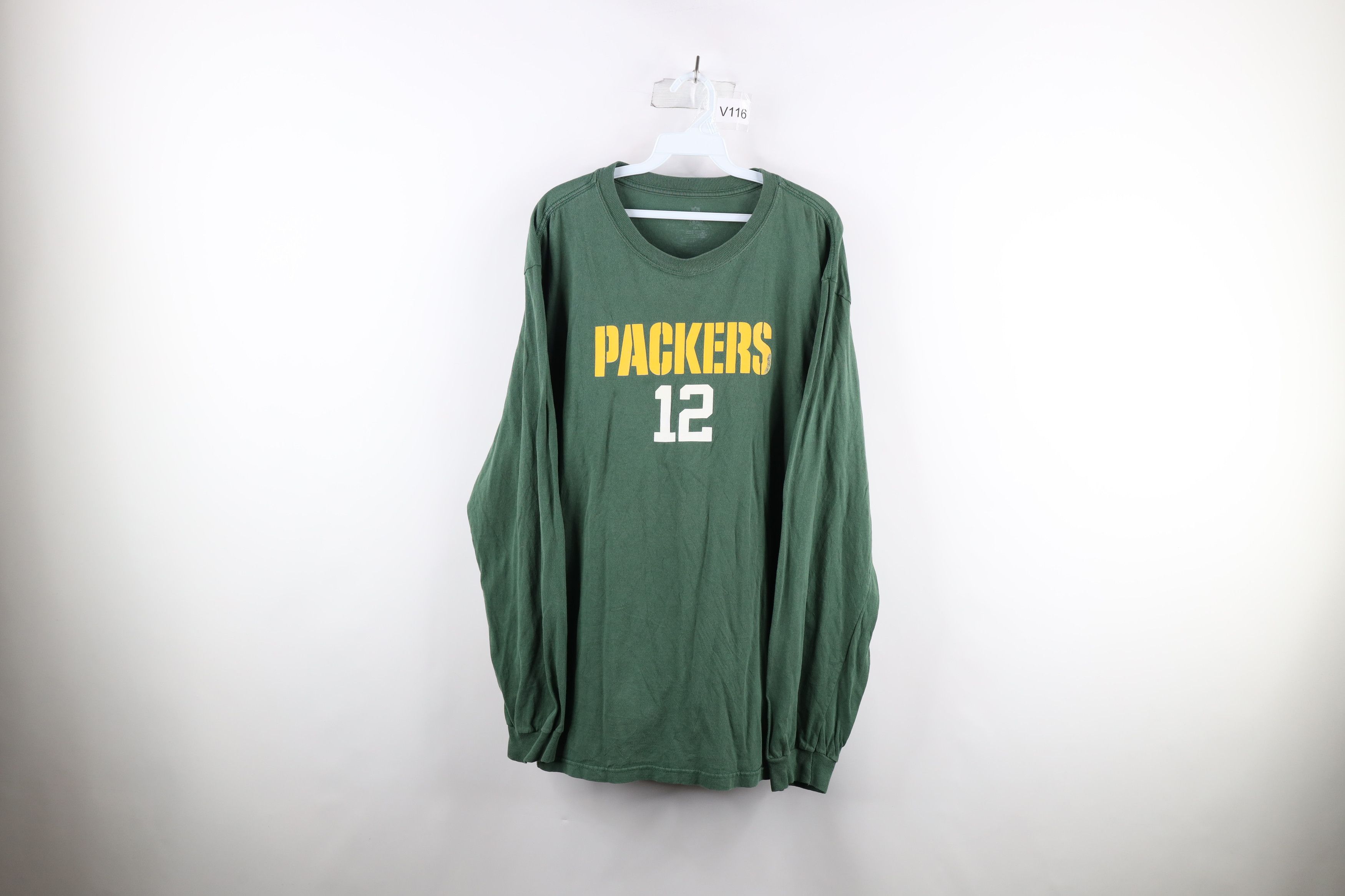 Vintage Retro Aaron Rodgers Green Bay Packers Long Sleeve T-Shirt Size US XL / EU 56 / 4 - 1 Thumbnail