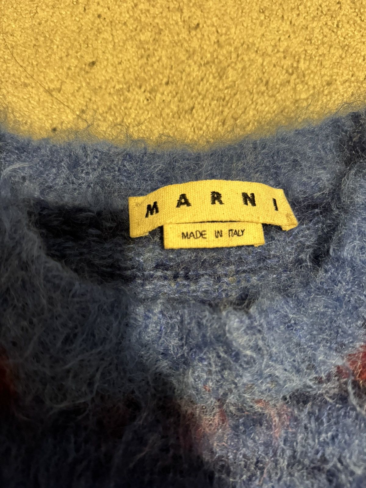 Marni FW19 Marni mohair blue red sweater fuzzy Size US M / EU 48-50 / 2 - 8 Thumbnail