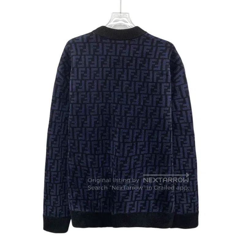 Fendi Fendi 2022 Dark Blue Double F Full Print Crew Neck Long Sl Size S / US 4 / IT 40 - 2 Thumbnail