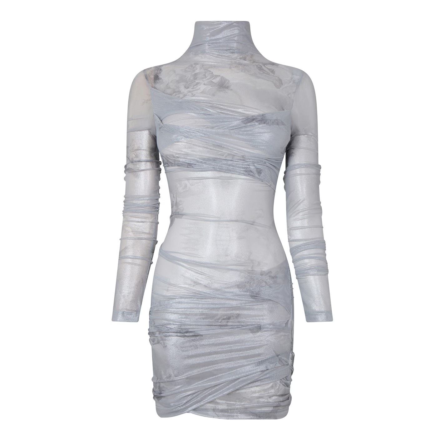 Off-White o1y1125 Mini Dress in Light Gray Size S / US 4 / IT 40 - 1 Thumbnail